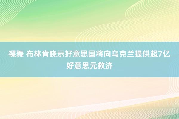 裸舞 布林肯晓示好意思国将向乌克兰提供超7亿好意思元救济