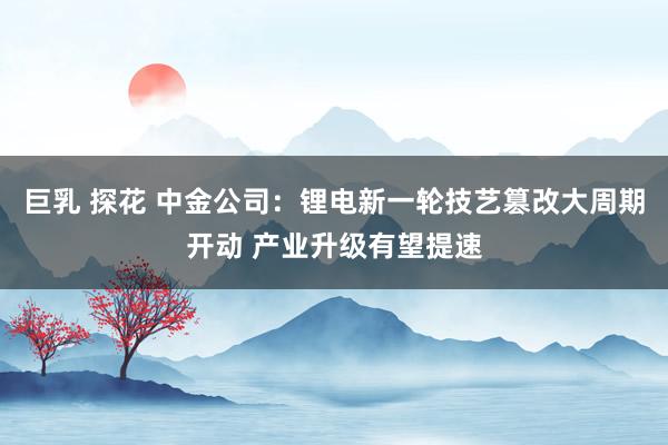 巨乳 探花 中金公司：锂电新一轮技艺篡改大周期开动 产业升级有望提速