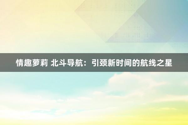 情趣萝莉 北斗导航：引颈新时间的航线之星