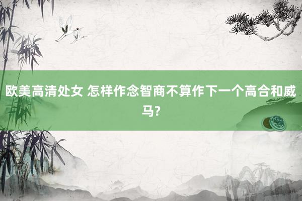 欧美高清处女 怎样作念智商不算作下一个高合和威马?