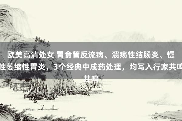欧美高清处女 胃食管反流病、溃疡性结肠炎、慢性萎缩性胃炎,3个经典中成药处理,均写入行家共鸣