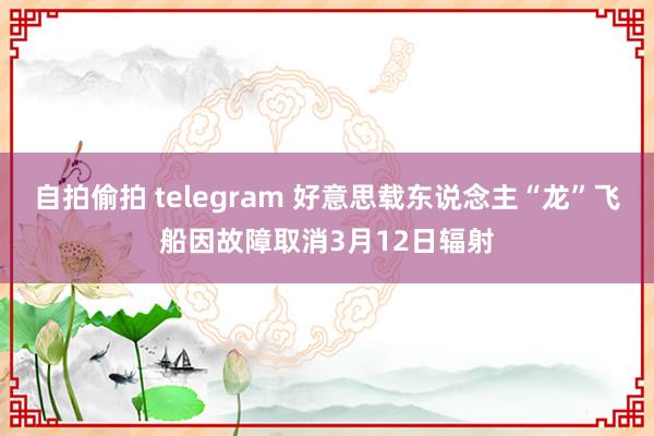 自拍偷拍 telegram 好意思载东说念主“龙”飞船因故障取消3月12日辐射