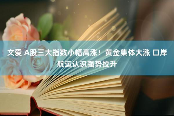 文爱 A股三大指数小幅高涨！黄金集体大涨 口岸航运认识强势拉升