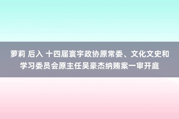 萝莉 后入 十四届寰宇政协原常委、文化文史和学习委员会原主任吴豪杰纳贿案一审开庭