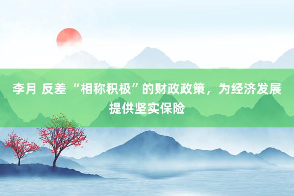 李月 反差 “相称积极”的财政政策，为经济发展提供坚实保险