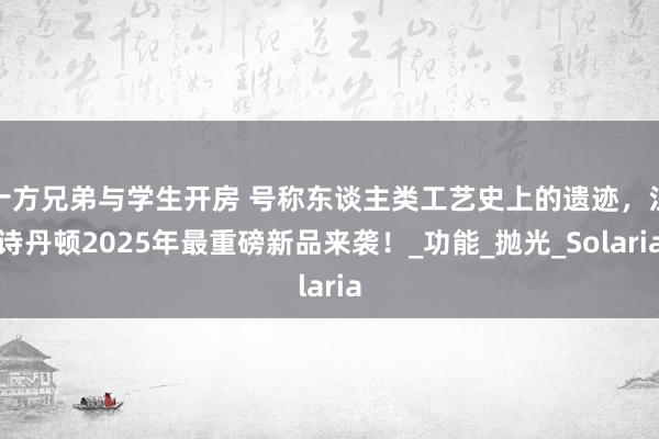 十方兄弟与学生开房 号称东谈主类工艺史上的遗迹，江诗丹顿2025年最重磅新品来袭！_功能_抛光_Solaria