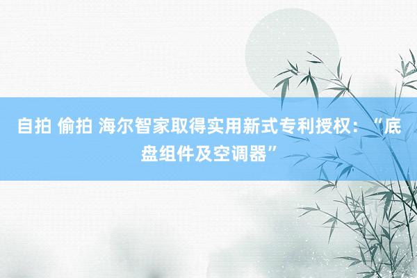 自拍 偷拍 海尔智家取得实用新式专利授权：“底盘组件及空调器”